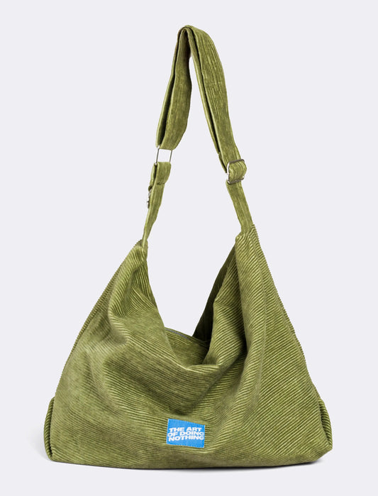 Corduroy Cross-Body Bag - Military Green