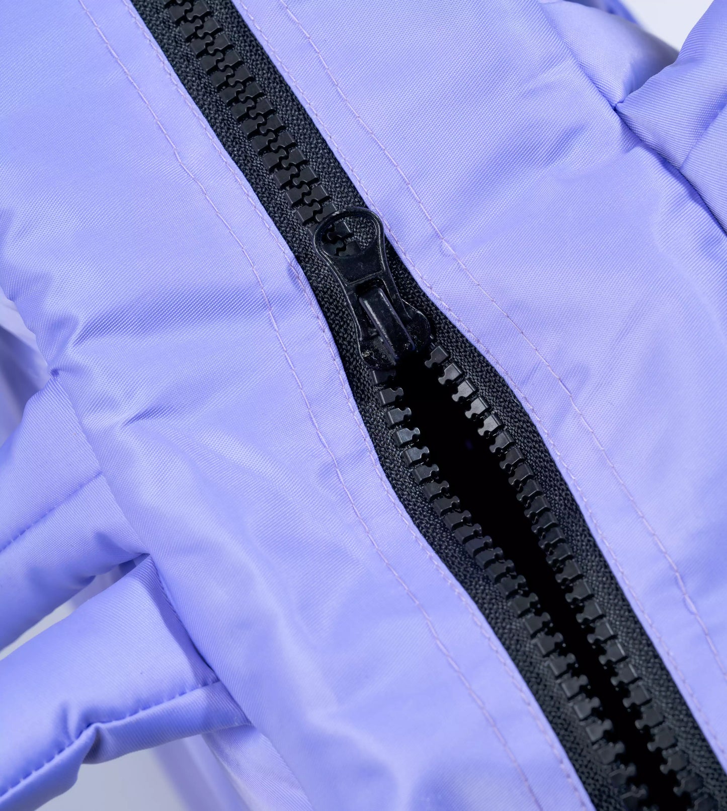 purple puffer tote bag zipper
