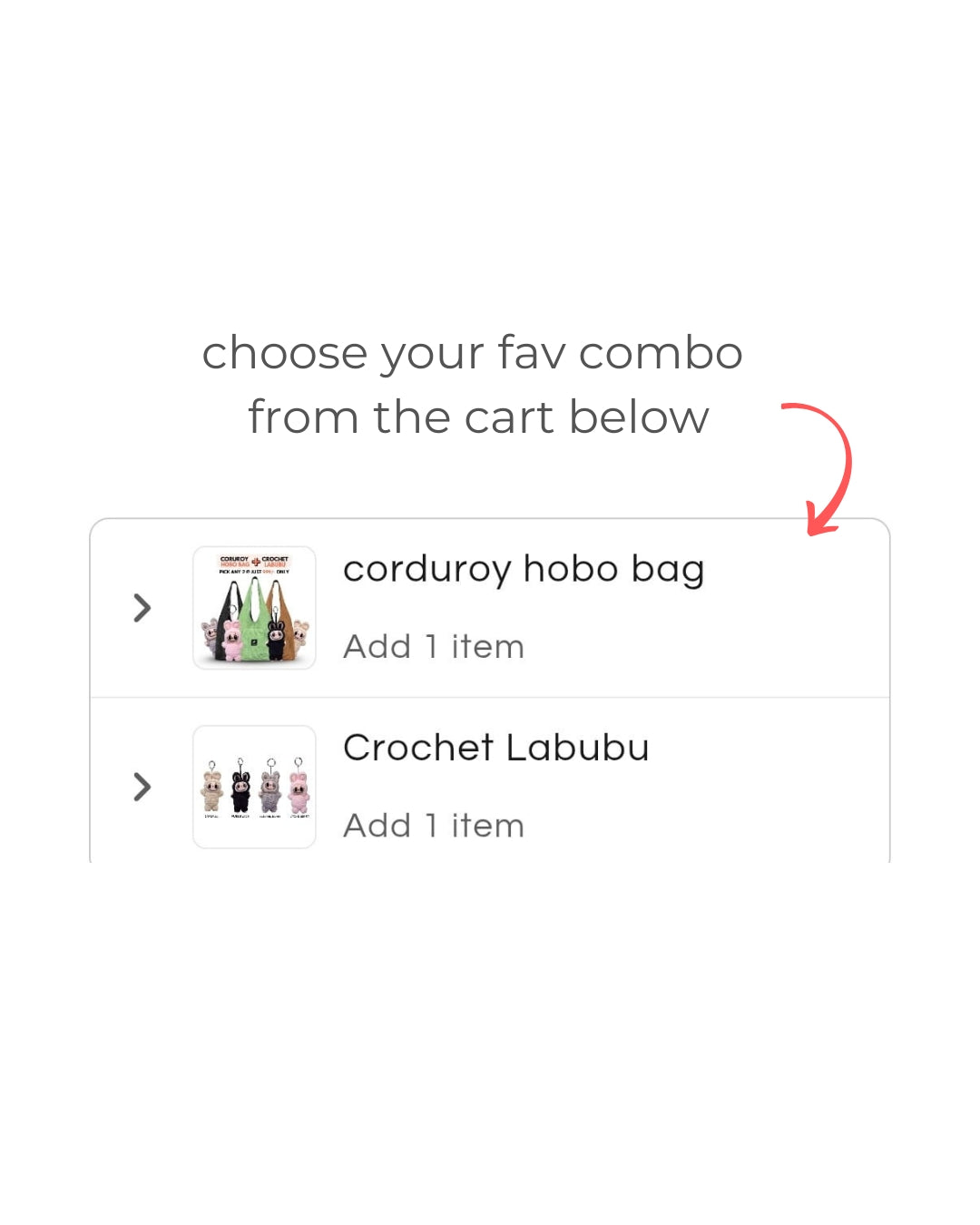 corduroy hobo + crochet labubu