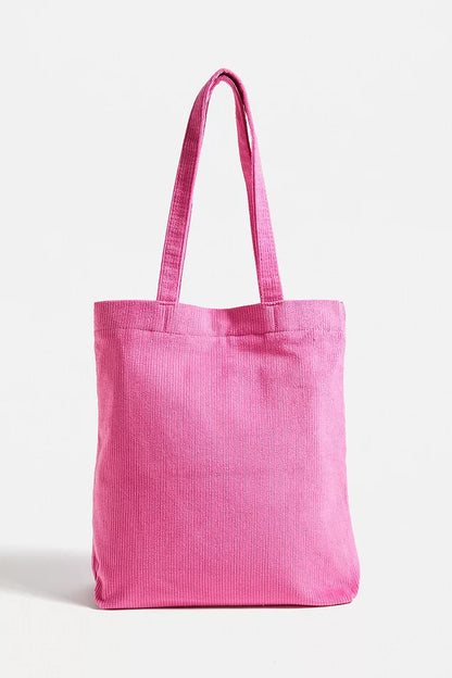 Corduroy Tote Bag Pink