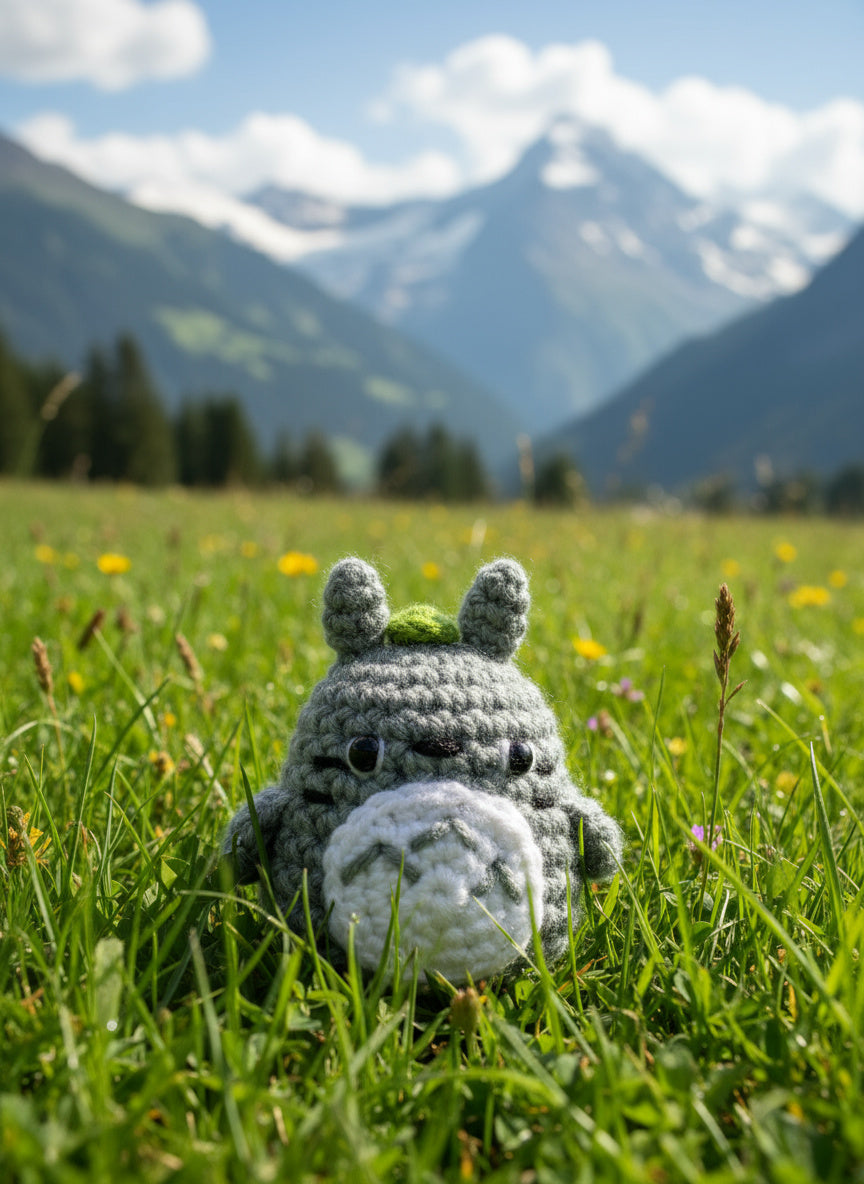 Totoro Crochet bag charm