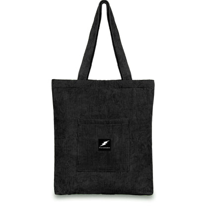 Black Corduroy Tote Bag