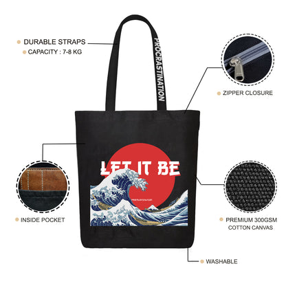 black gemini tote bag