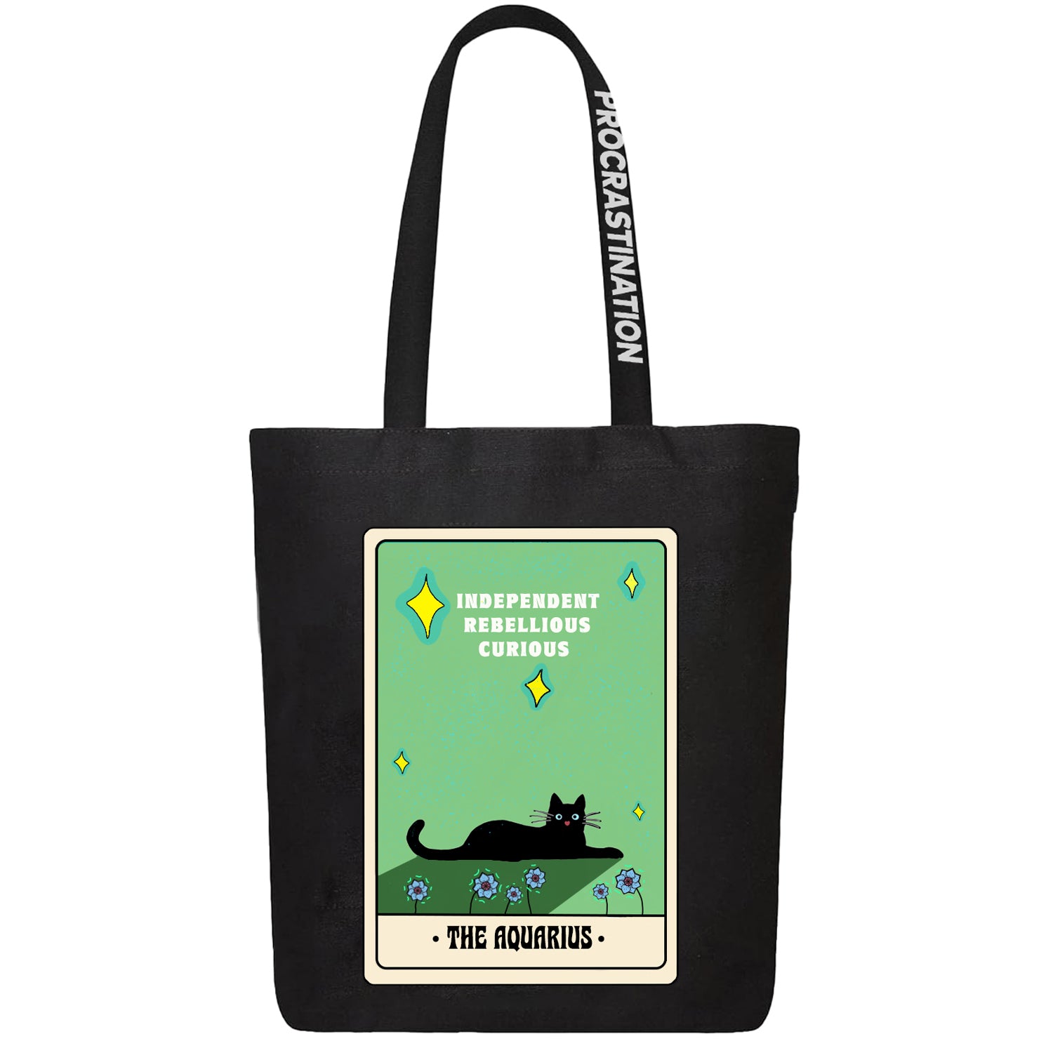 black aqua tote bag