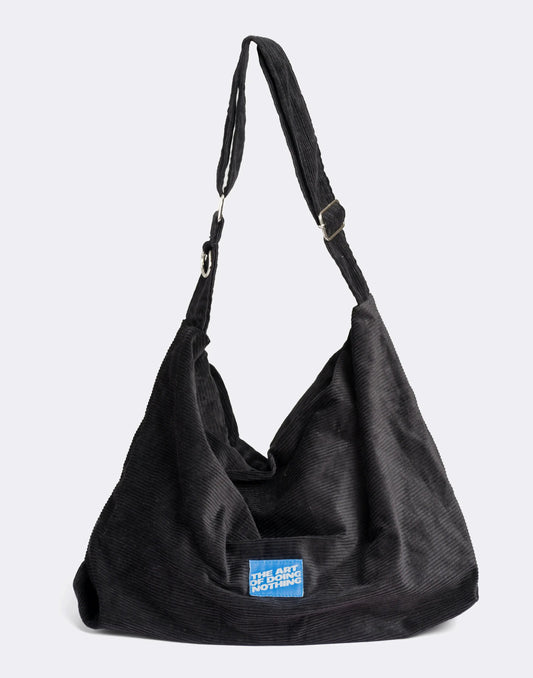 Corduroy Cross-Body Bag - Black