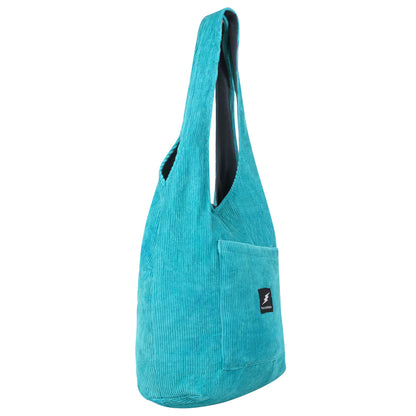 Turquoise Blue corduroy hobo bag