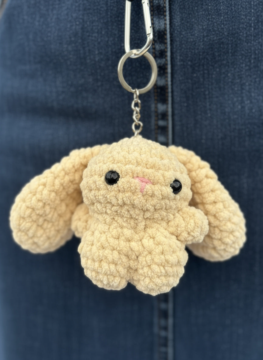 Cute bunny Crochet  Bag charm