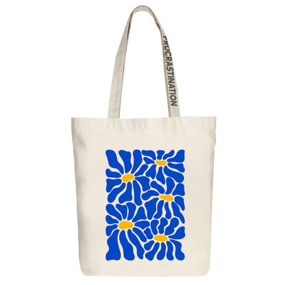 Floral Blue Tote Bag