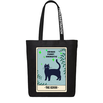 black gemini tote bag