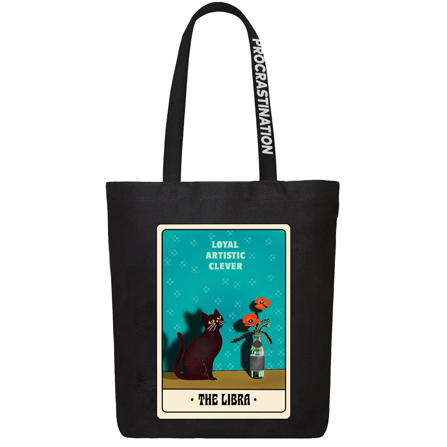  black libra tote bag