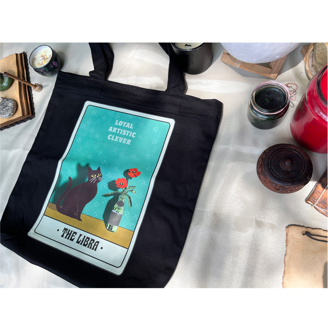  black libra tote bag