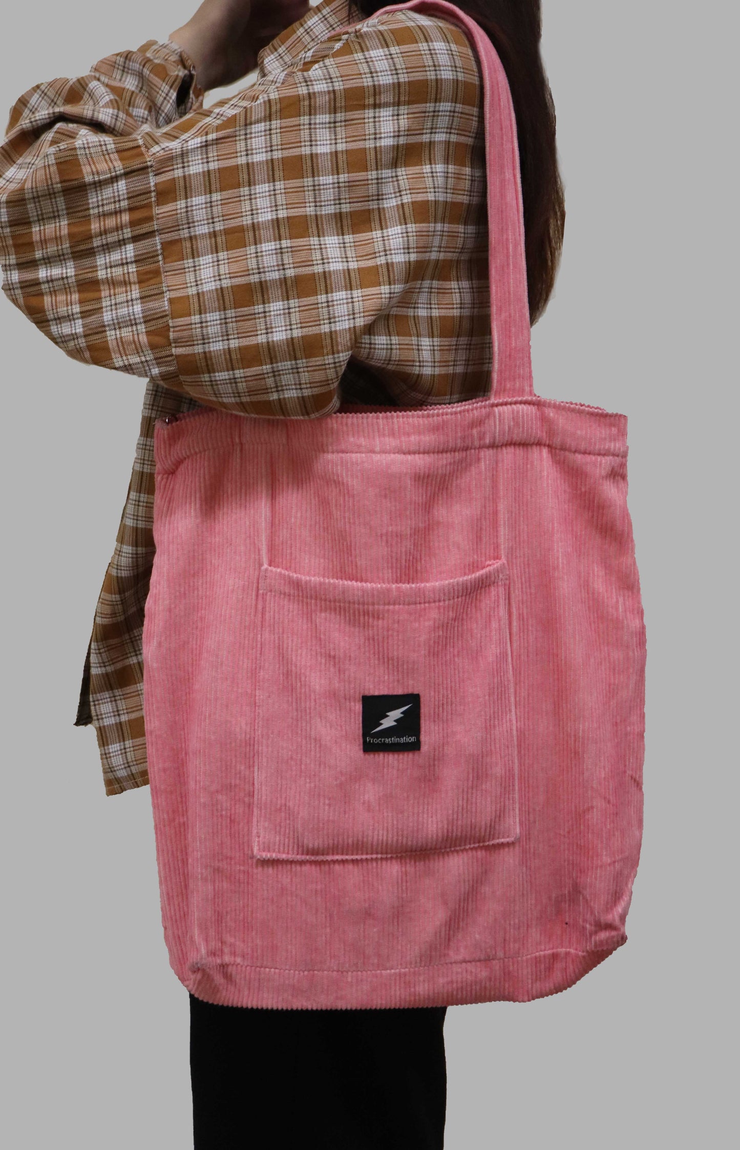 Corduroy Tote Bag Pink