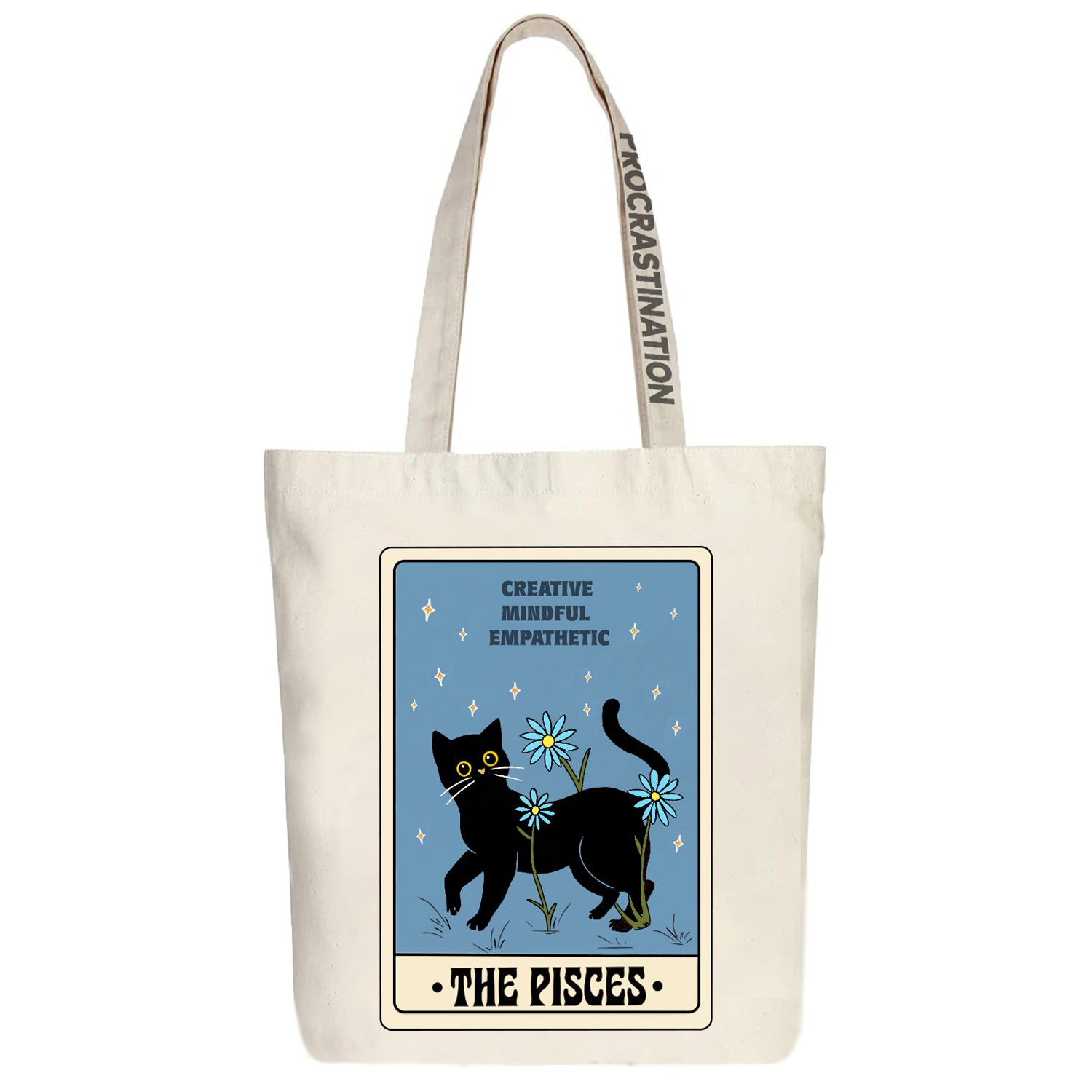 white pisces tote bag