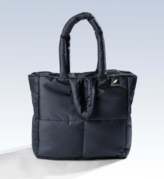 Black Quilted puffer Tote Bag