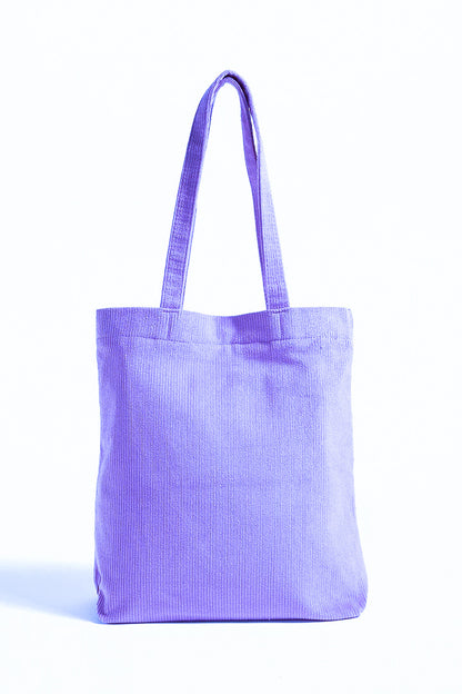 Violet Corduroy Tote Bag