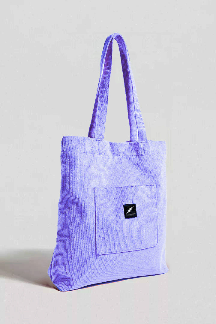 Violet Corduroy Tote Bag