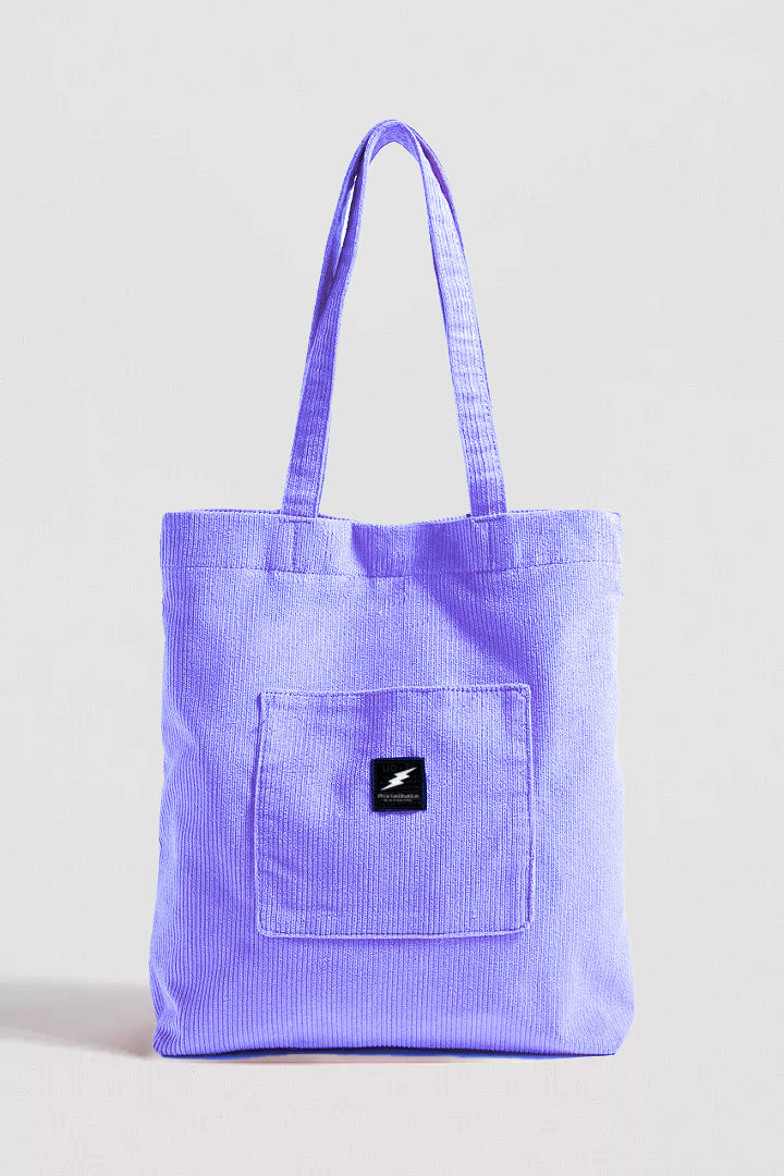 Violet Corduroy Tote Bag