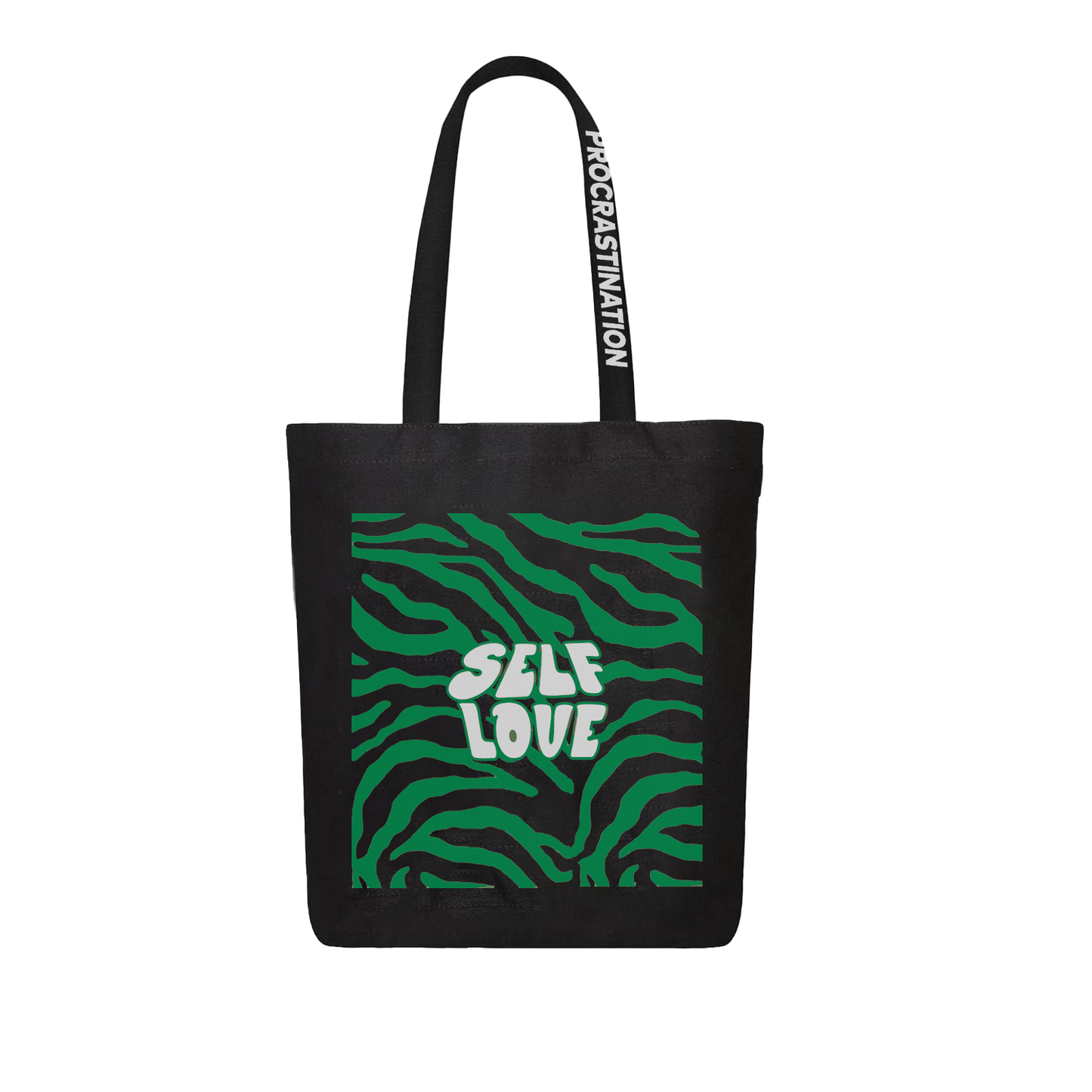 black self love tote bag