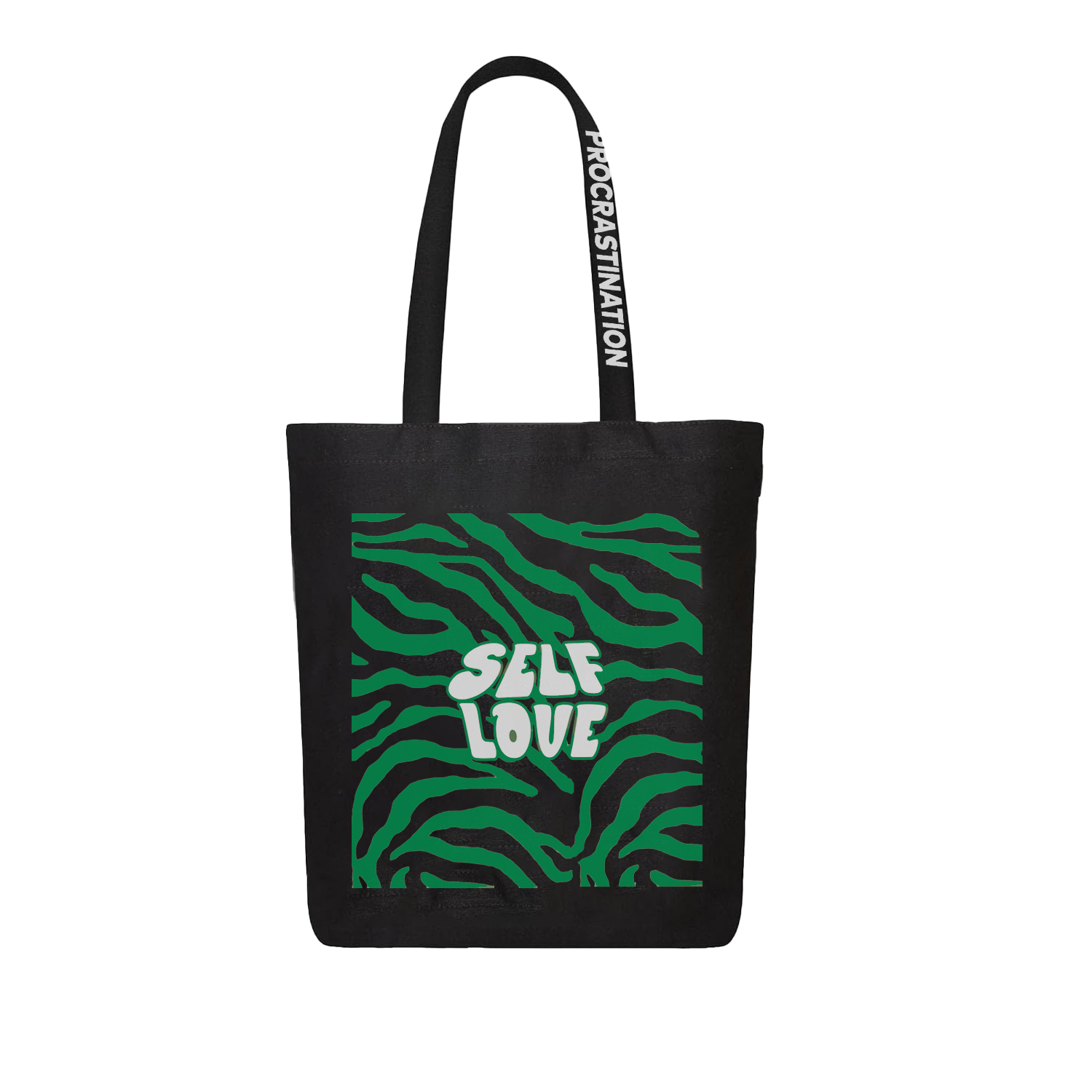 black self love tote bag