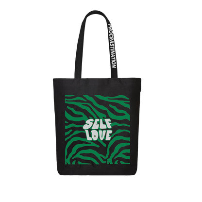 black self love tote bag