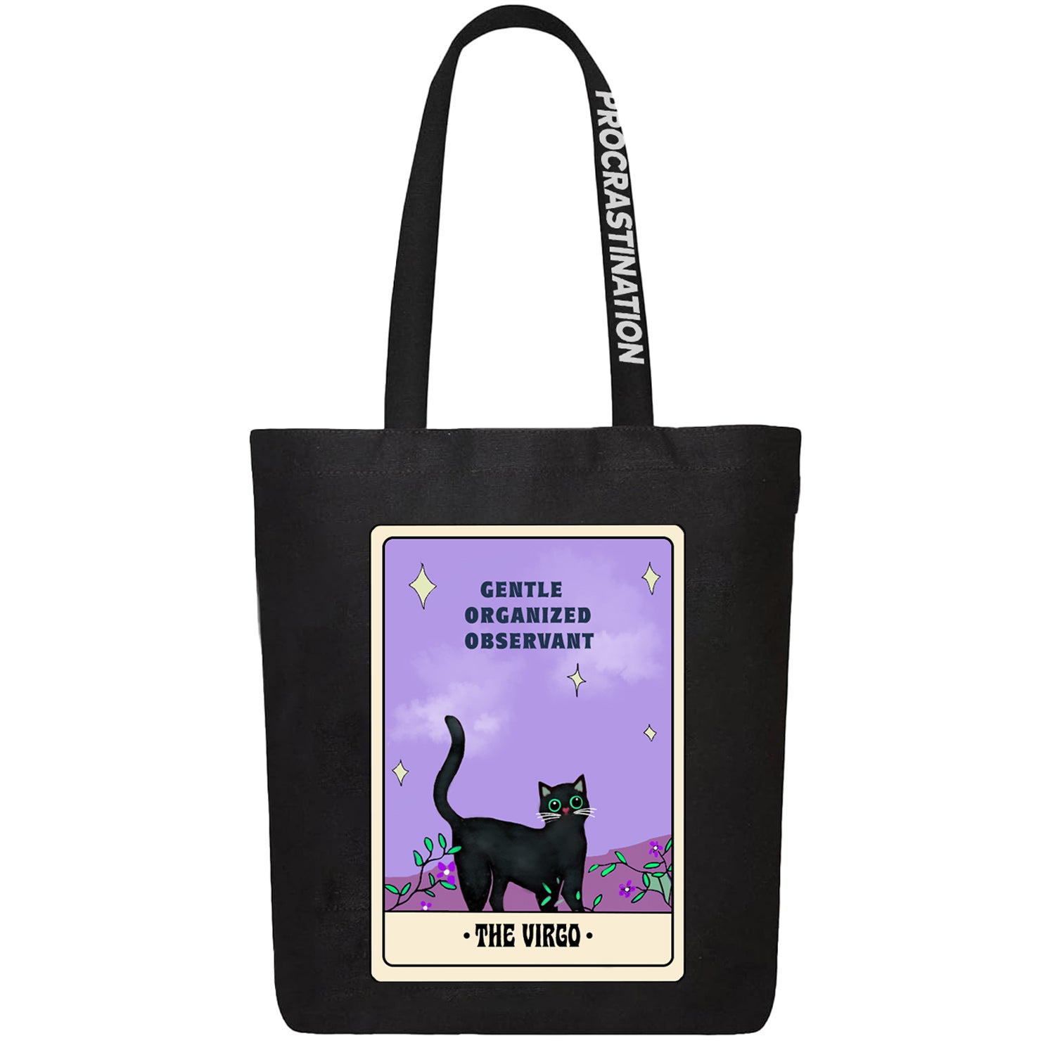 virgo black tote bag