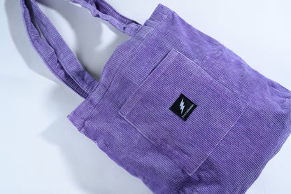 Violet Corduroy Tote Bag
