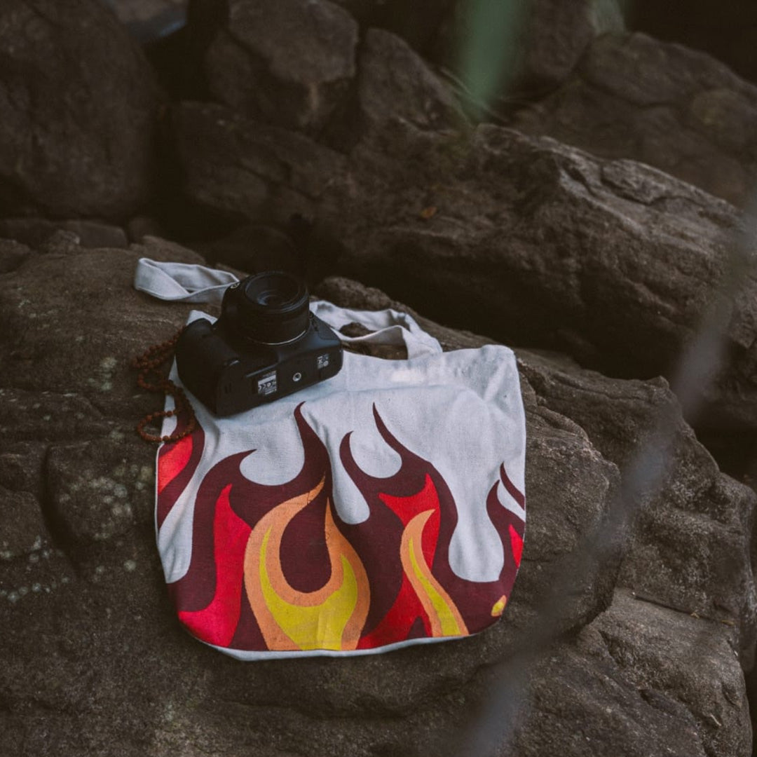 Off White Red Flame® Tote bag