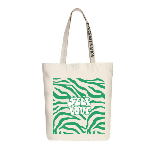 White Self Love Tote Bag